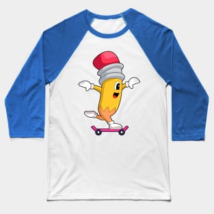 Pencil Skater Skateboard Baseball T-Shirt